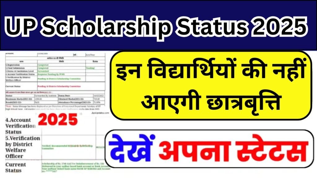 Up Scholarship Status 2024 25 खुशखबरी देखें अपना यूपी स्कॉलरशिप